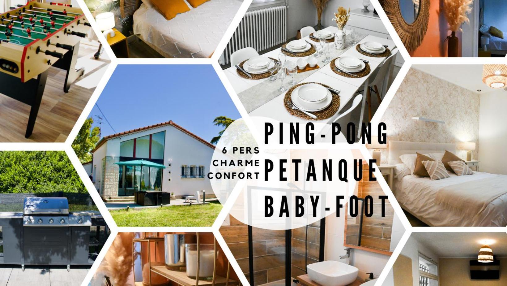 Maison Cosy : Petanque, Baby-foot & Ping-pong !